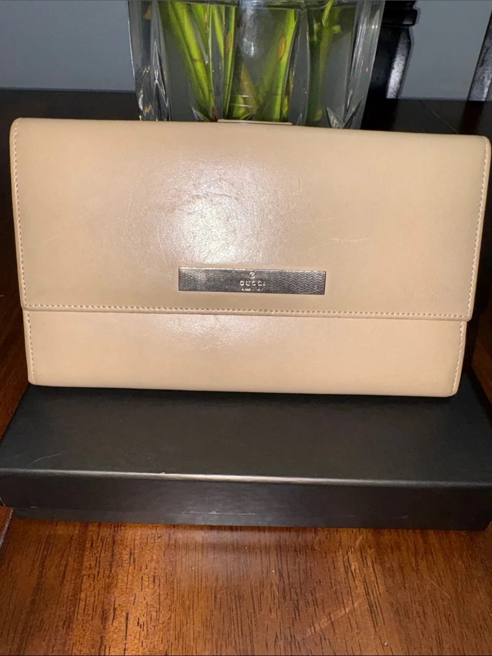 Low start Gucci Vtg Leather Flap Continental Wallet in a box. In GUC. Authentic - Picture 15 of 15
